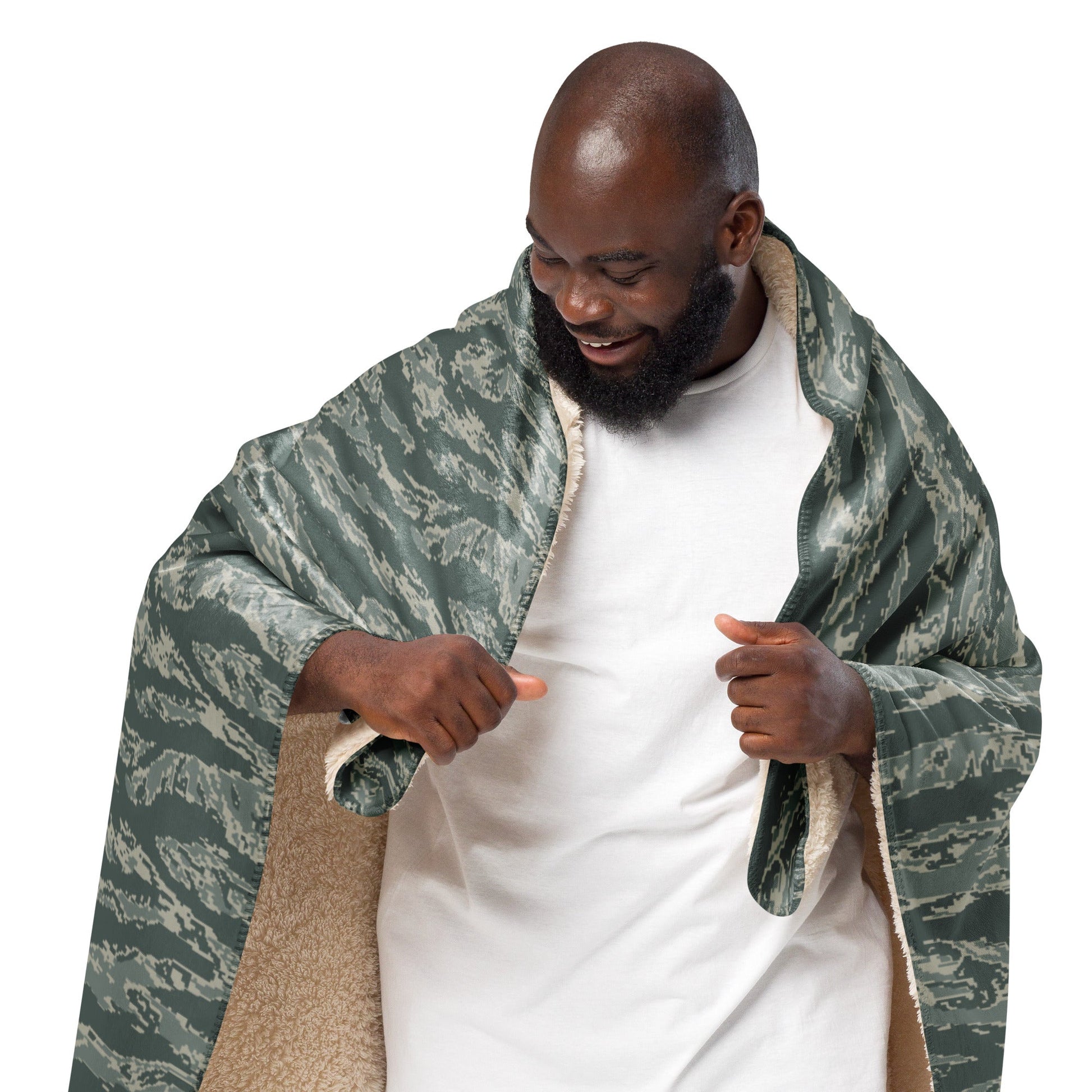 American Tiger Stripe Airman Battle Uniform (ABU) CAMO Sherpa Blanket