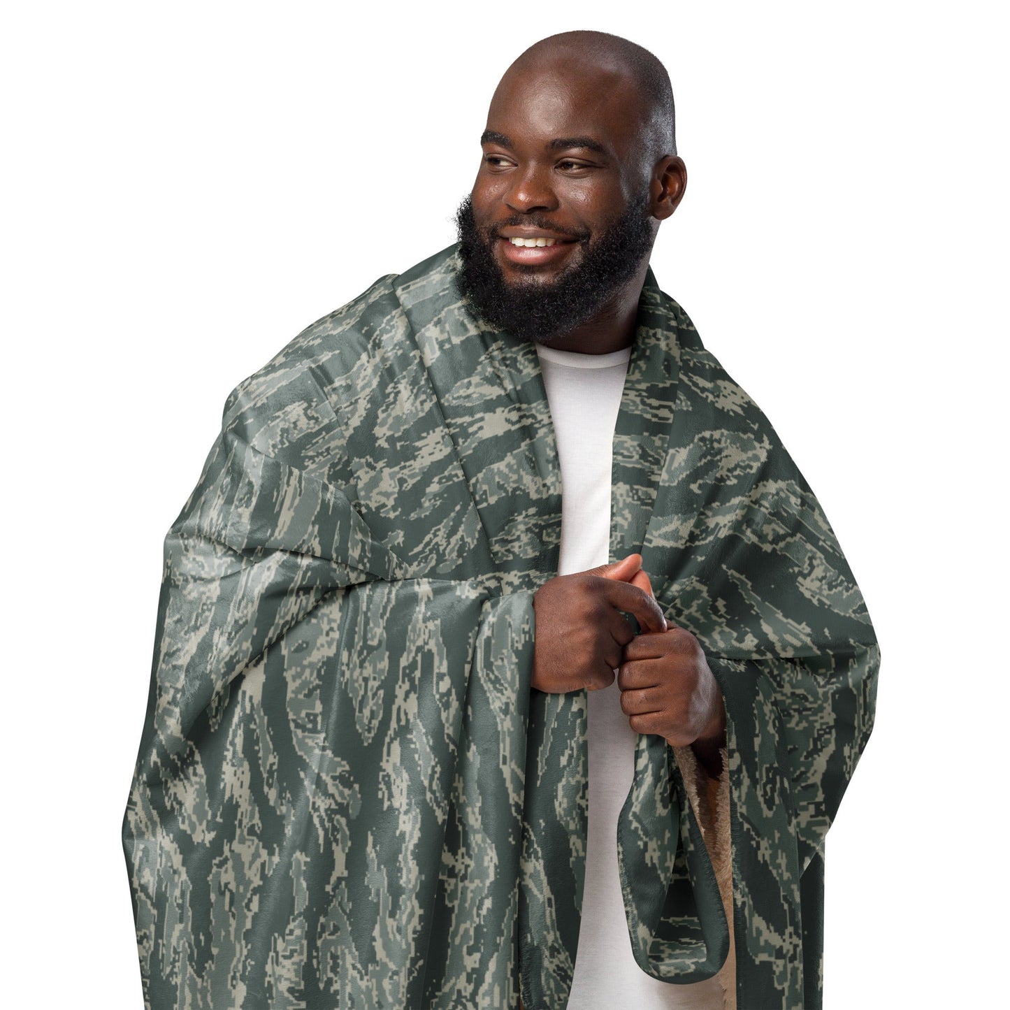 American Tiger Stripe Airman Battle Uniform (ABU) CAMO Sherpa Blanket