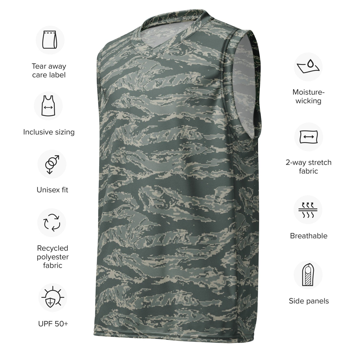 American Tiger Stripe Airman Battle Uniform (ABU) CAMO unisex basketball jersey Basketball Jerseys