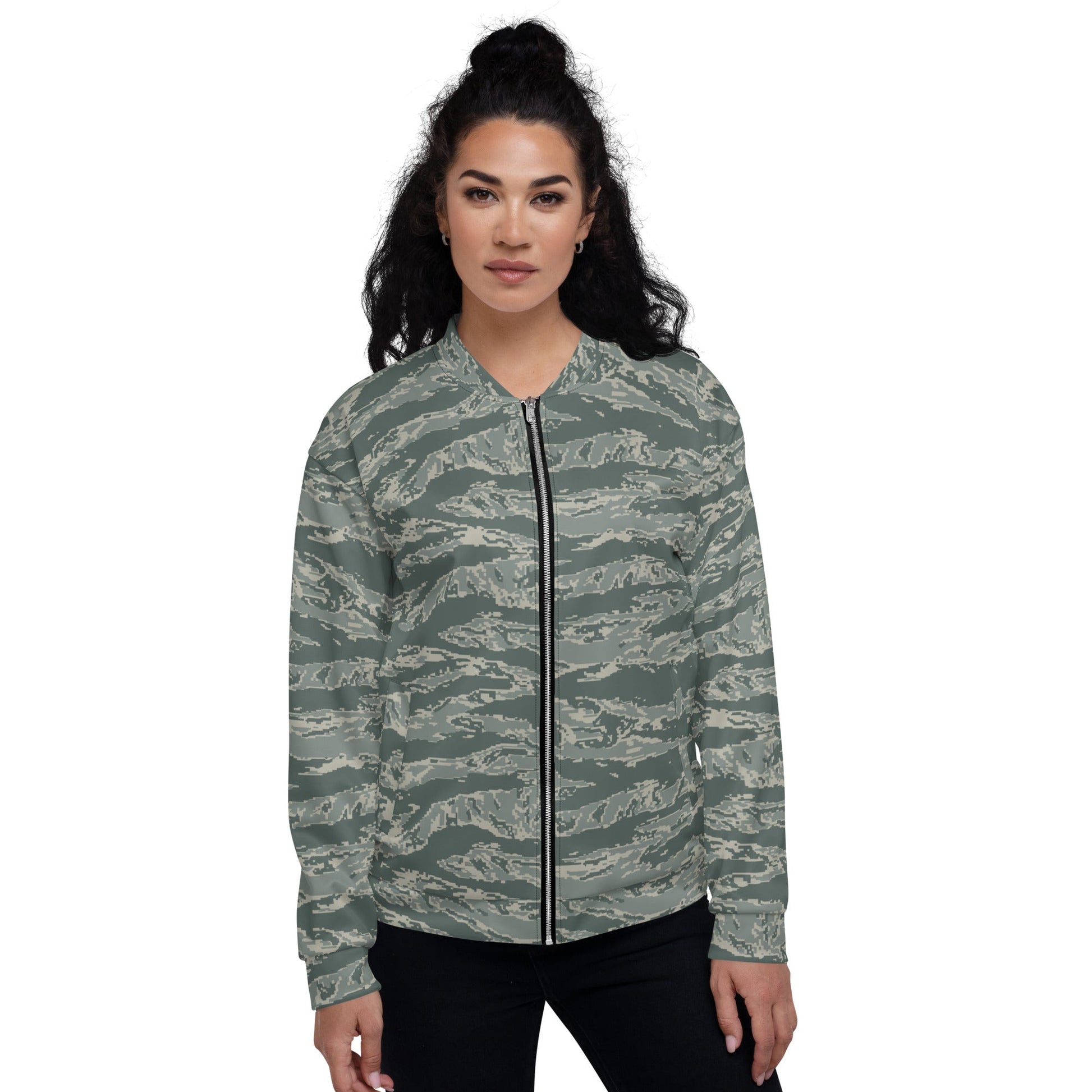American Tiger Stripe Airman Battle Uniform (ABU) CAMO Unisex Bomber Jacket - Jackets
