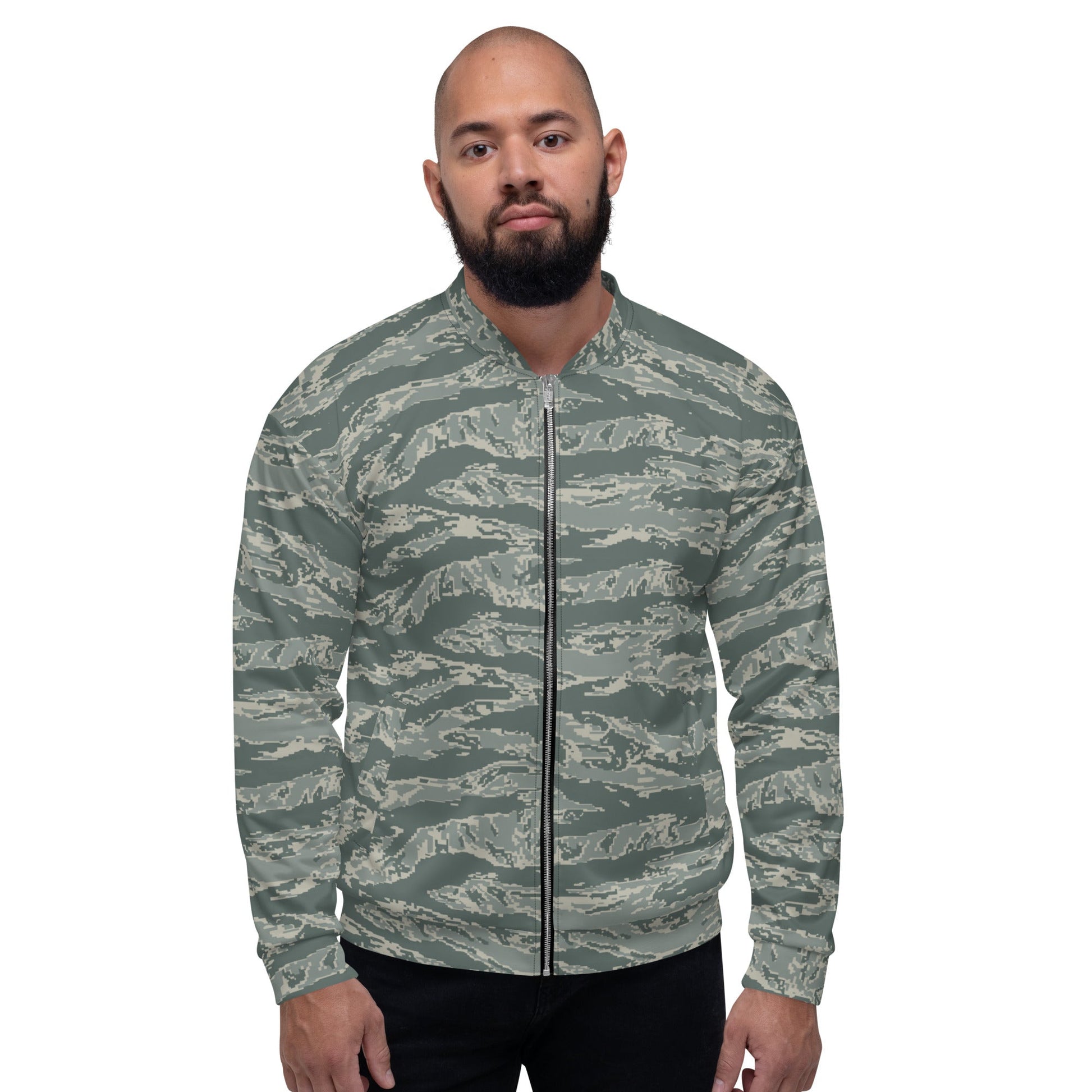 American Tiger Stripe Airman Battle Uniform (ABU) CAMO Unisex Bomber Jacket - Jackets