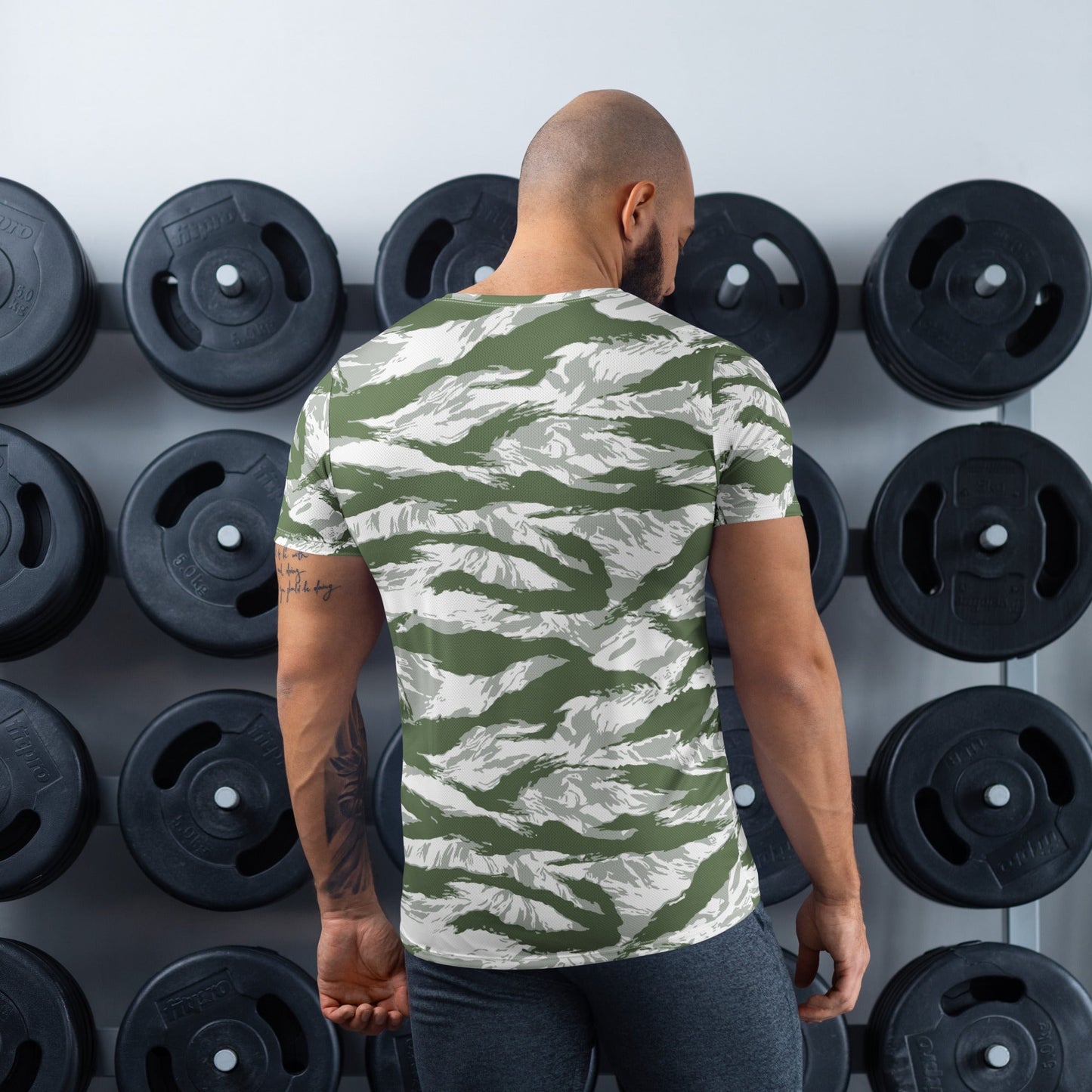 American Tiger Stripe Arctic Noorvik CAMO Mens Athletic T-shirt - T-Shirts