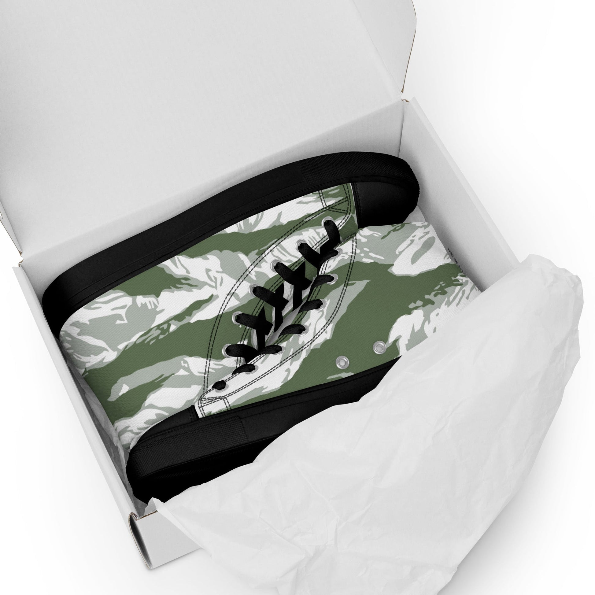 American Tiger Stripe Arctic Noorvik CAMO Mens high top canvas shoes - High Top Canvas Shoes