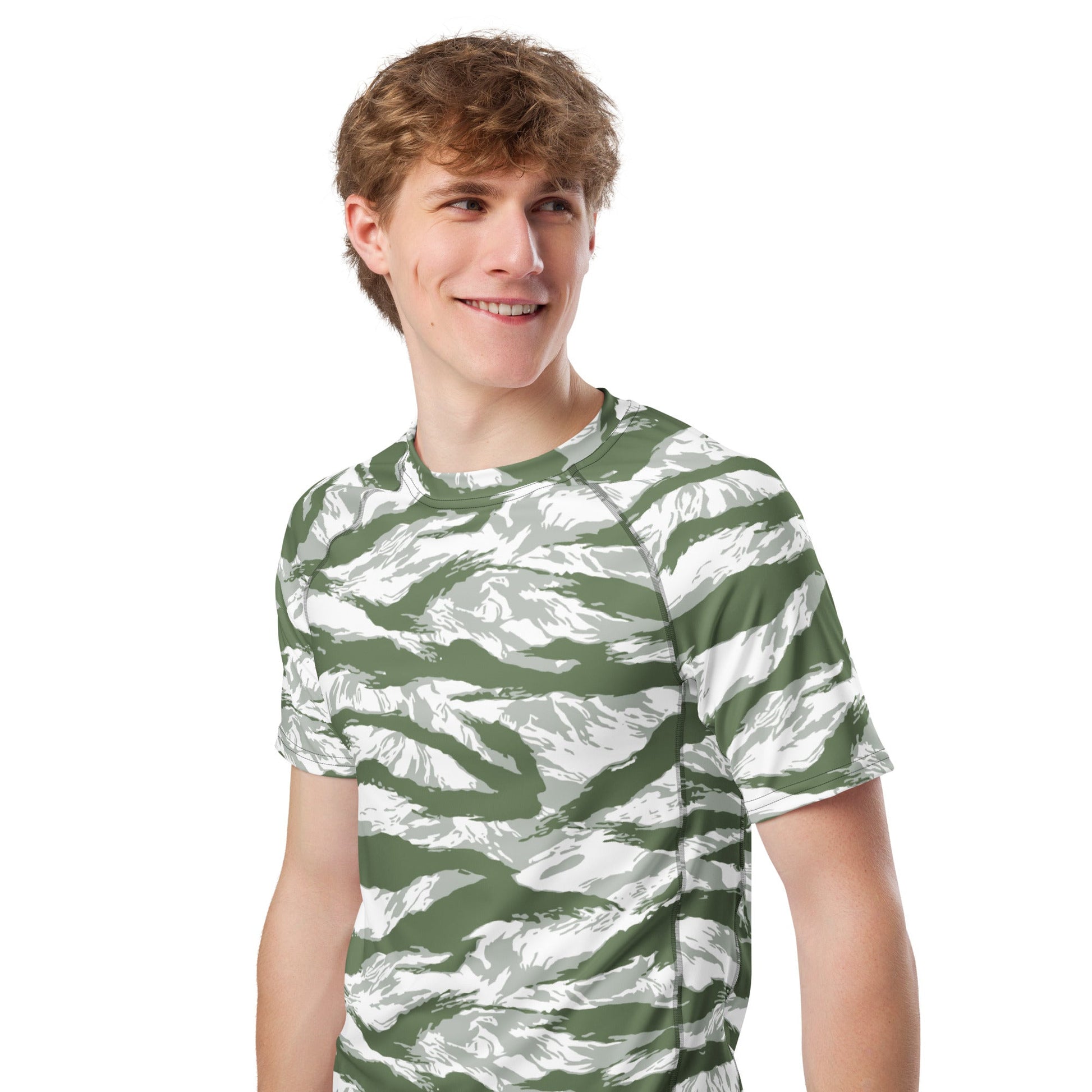 American Tiger Stripe Arctic Noorvik CAMO Mens Short-Sleeve Rash Guard - Short-sleeve Guards