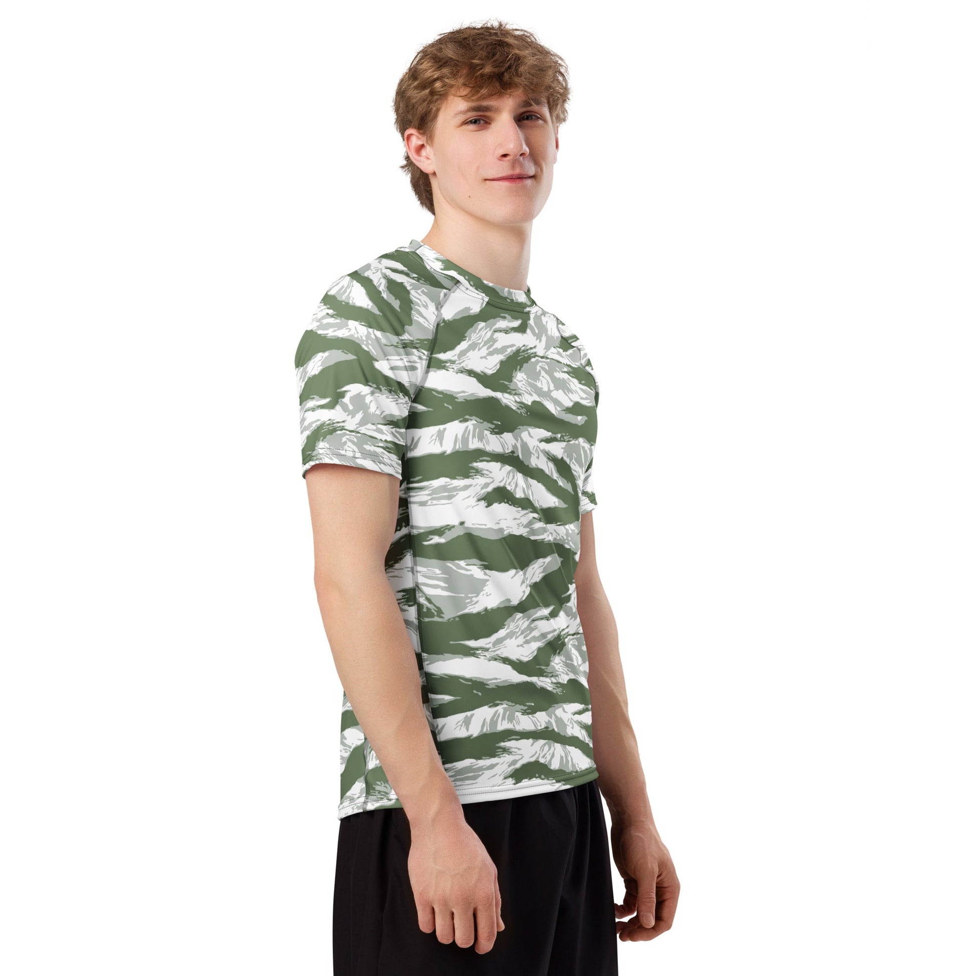 American Tiger Stripe Arctic Noorvik CAMO Mens Short-Sleeve Rash Guard - Short-sleeve Guards