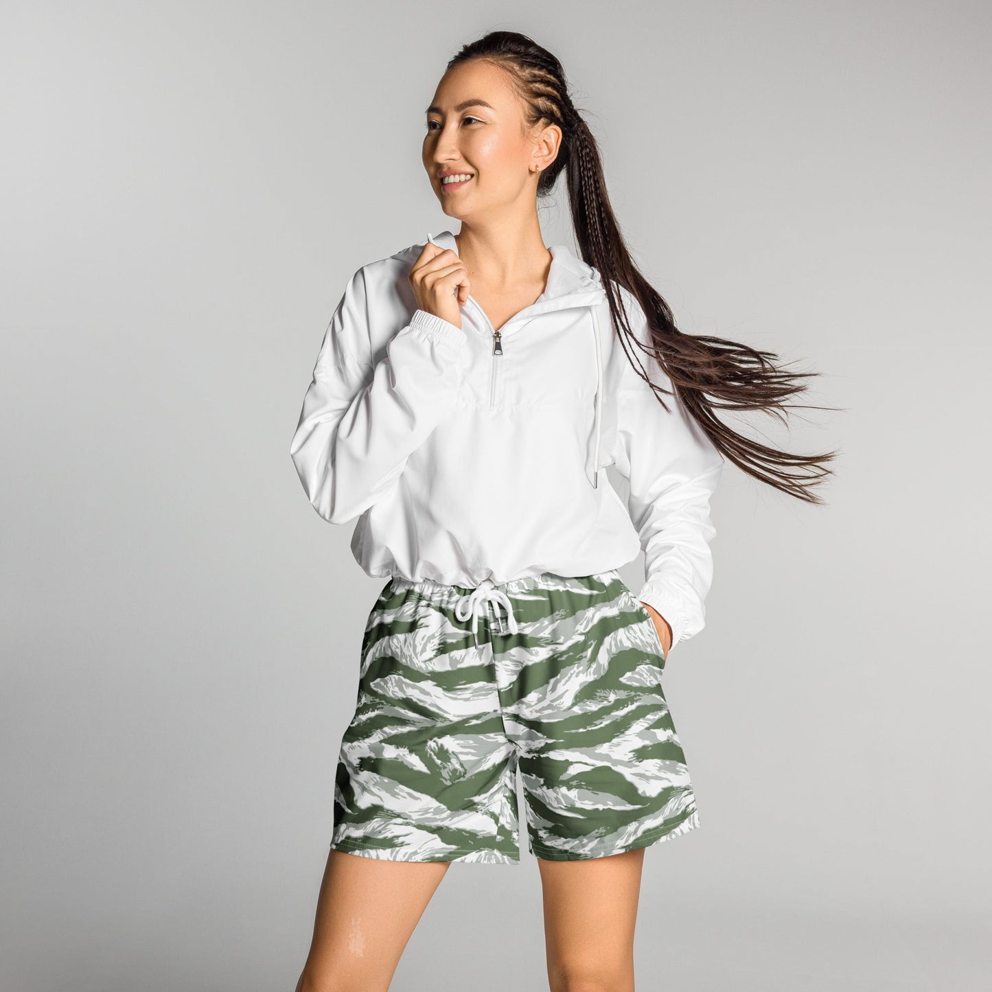 American Tiger Stripe Arctic Noorvik CAMO Unisex Athletic Long Shorts