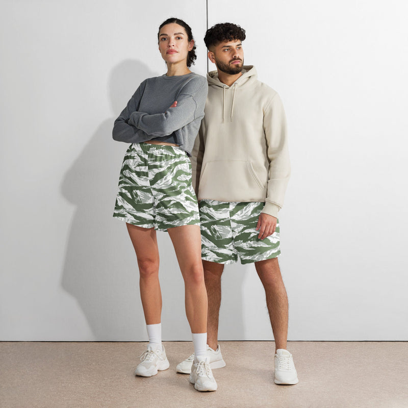 Tiger Stripe Arctic Noorvik CAMO Unisex Athletic Long Shorts
