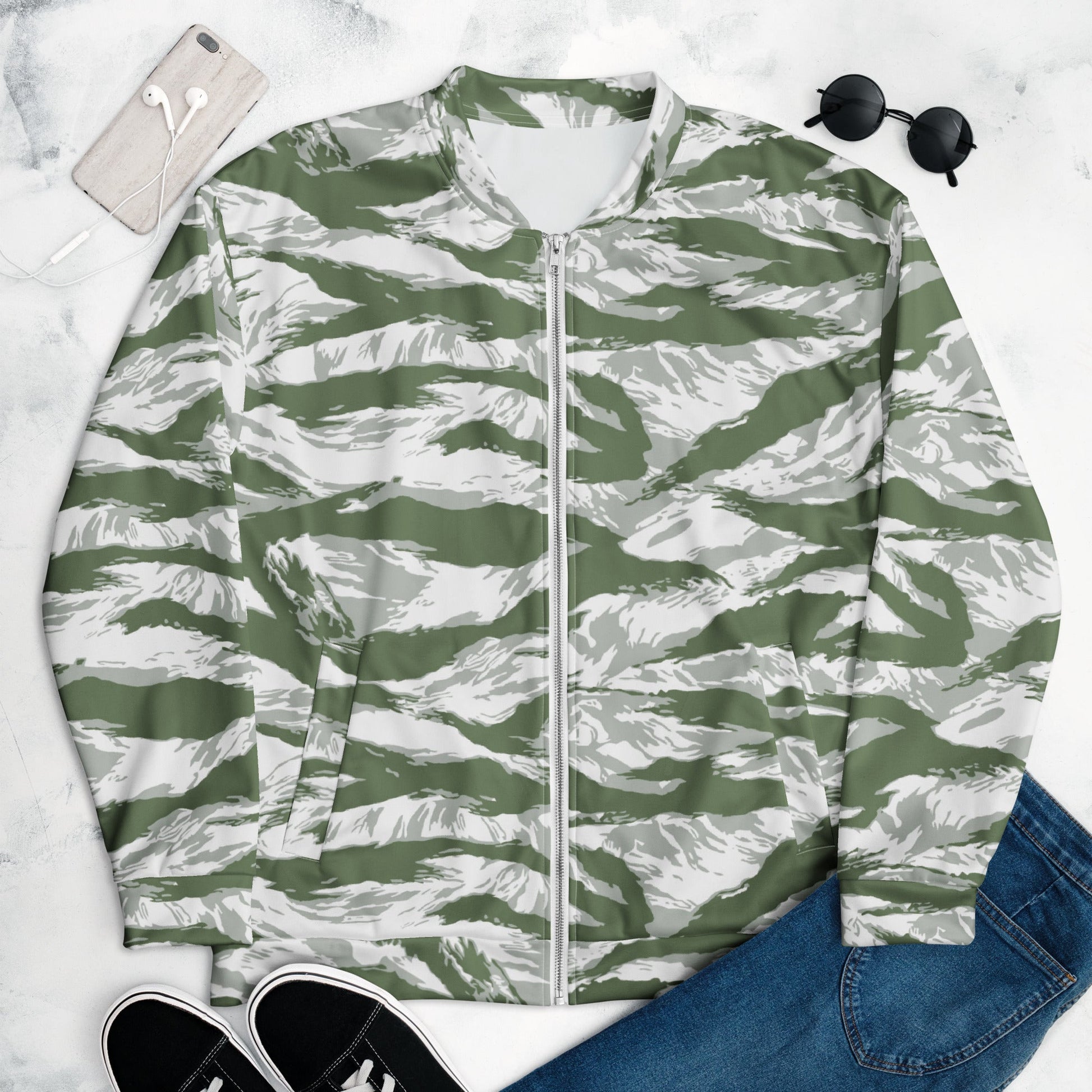 American Tiger Stripe Arctic Noorvik CAMO Unisex Bomber Jacket - Jackets