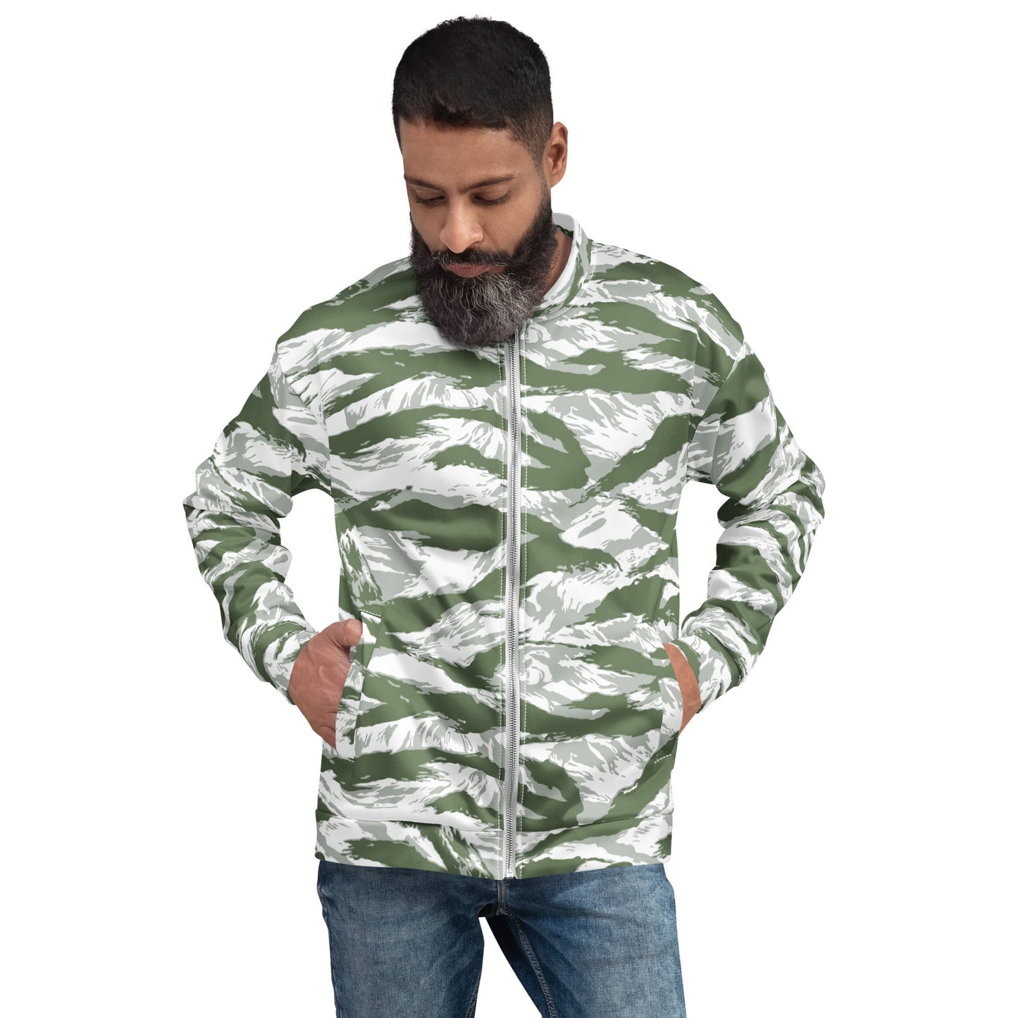 American Tiger Stripe Arctic Noorvik CAMO Unisex Bomber Jacket - XS - Jackets