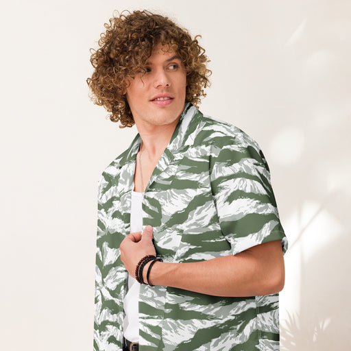 Tiger Stripe Arctic Noorvik CAMO Unisex Short-Sleeve Button Shirt - Button-Up