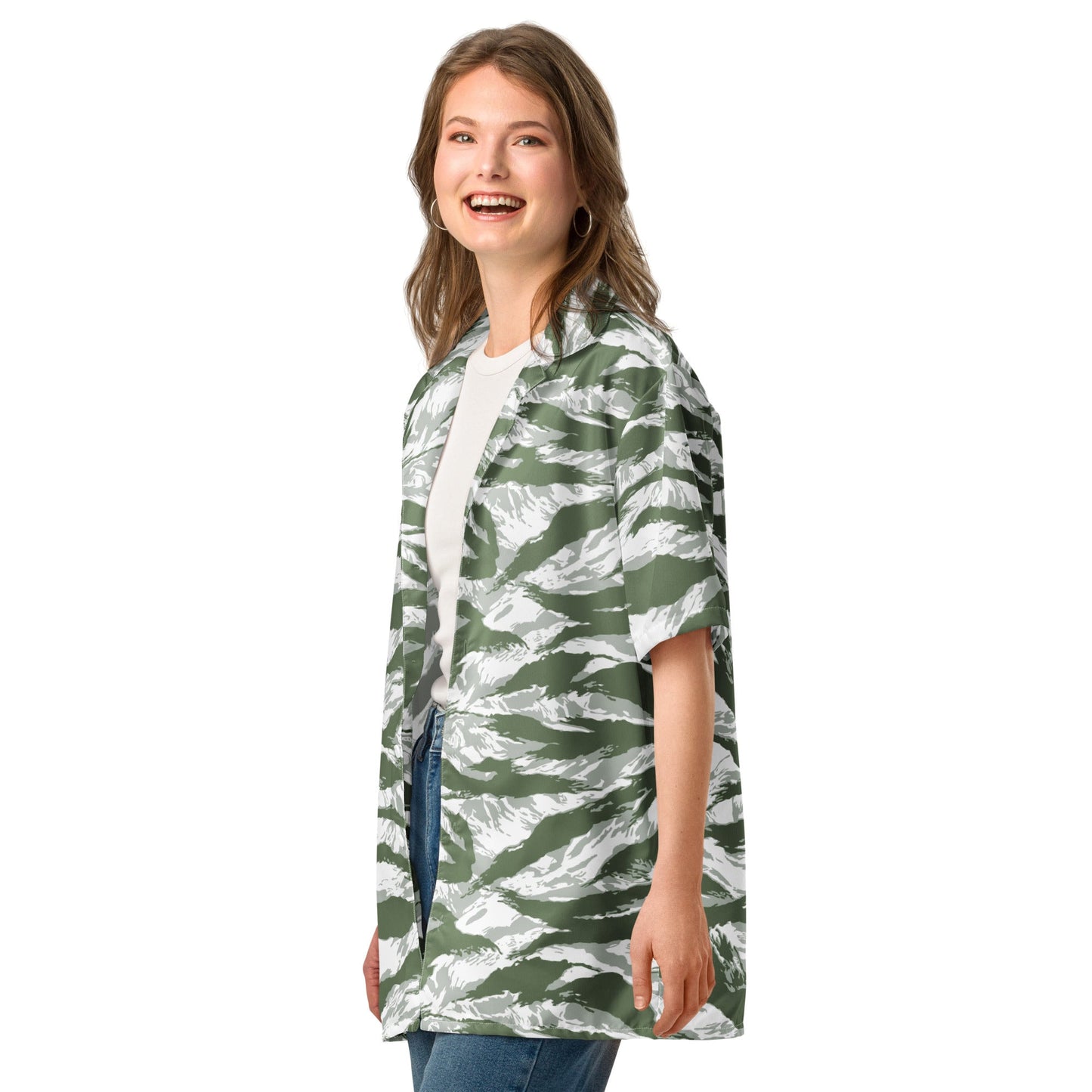 American Tiger Stripe Arctic Noorvik CAMO Unisex button shirt - Button Shirts