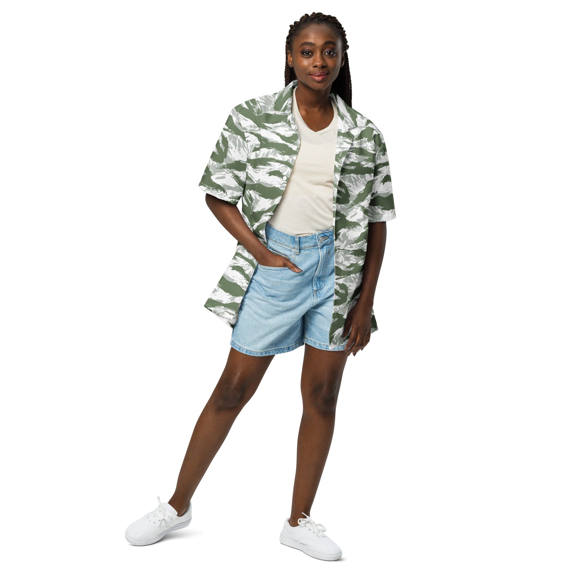 American Tiger Stripe Arctic Noorvik CAMO Unisex button shirt - Button Shirts