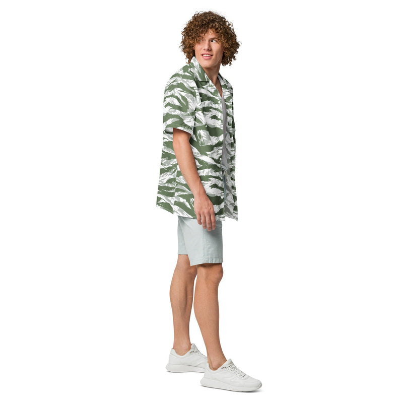Tiger Stripe Arctic Noorvik CAMO Unisex Short-Sleeve Button Shirt - Button-Up