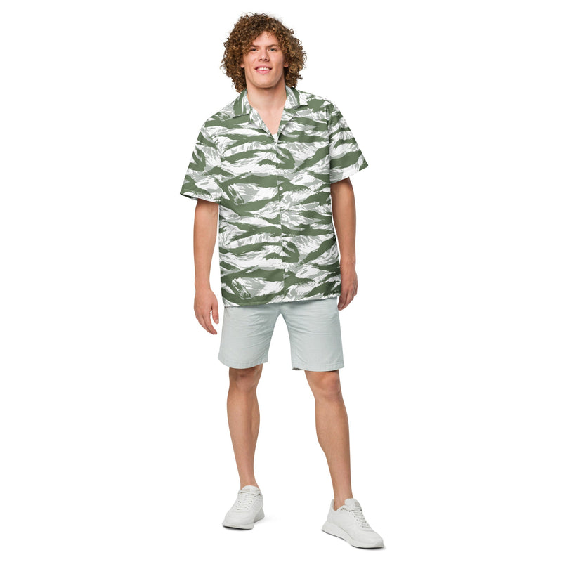 Tiger Stripe Arctic Noorvik CAMO Unisex Short-Sleeve Button Shirt - Button-Up