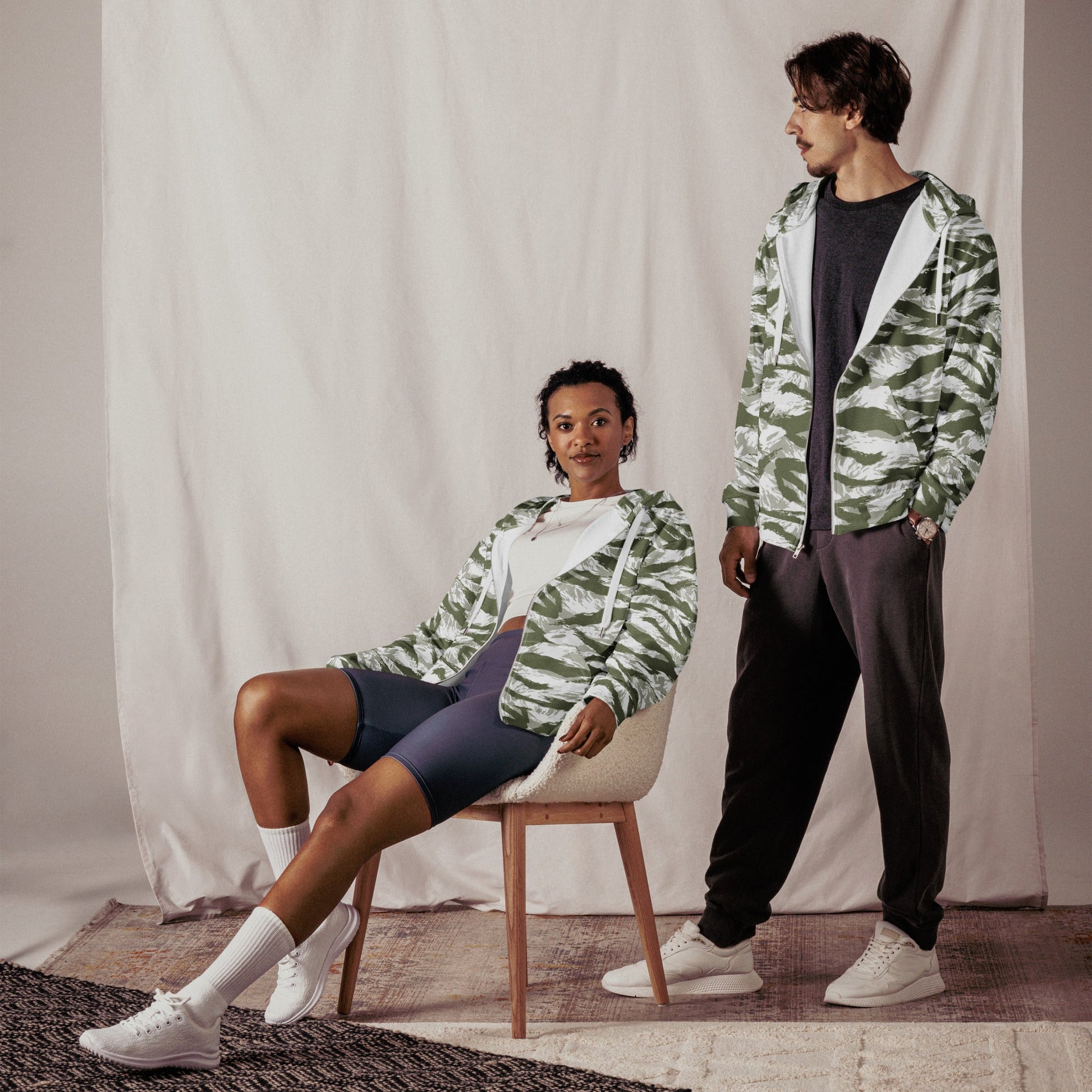 American Tiger Stripe Arctic Noorvik CAMO Unisex zip hoodie - Zip Hoodies