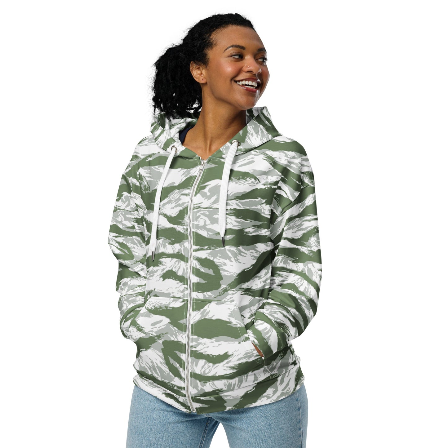 American Tiger Stripe Arctic Noorvik CAMO Unisex zip hoodie - Zip Hoodies