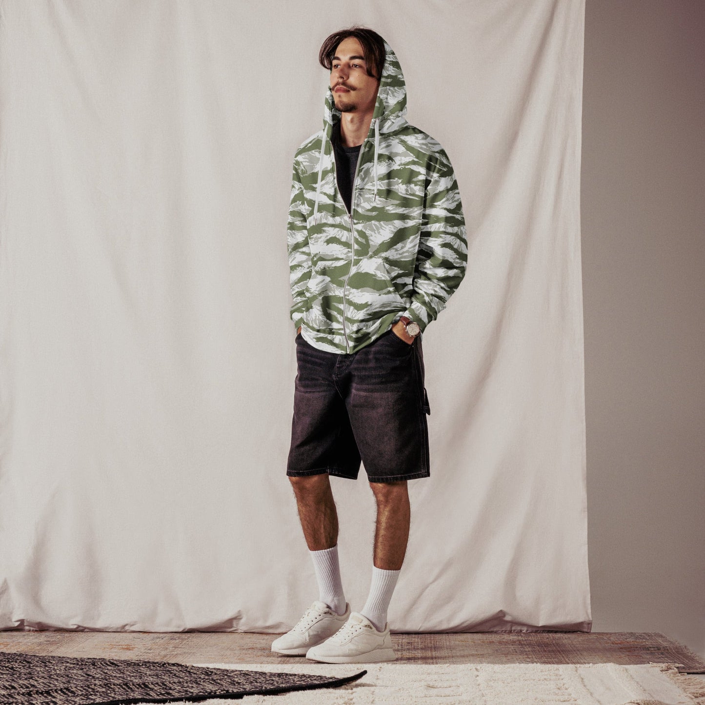 American Tiger Stripe Arctic Noorvik CAMO Unisex zip hoodie - Zip Hoodies