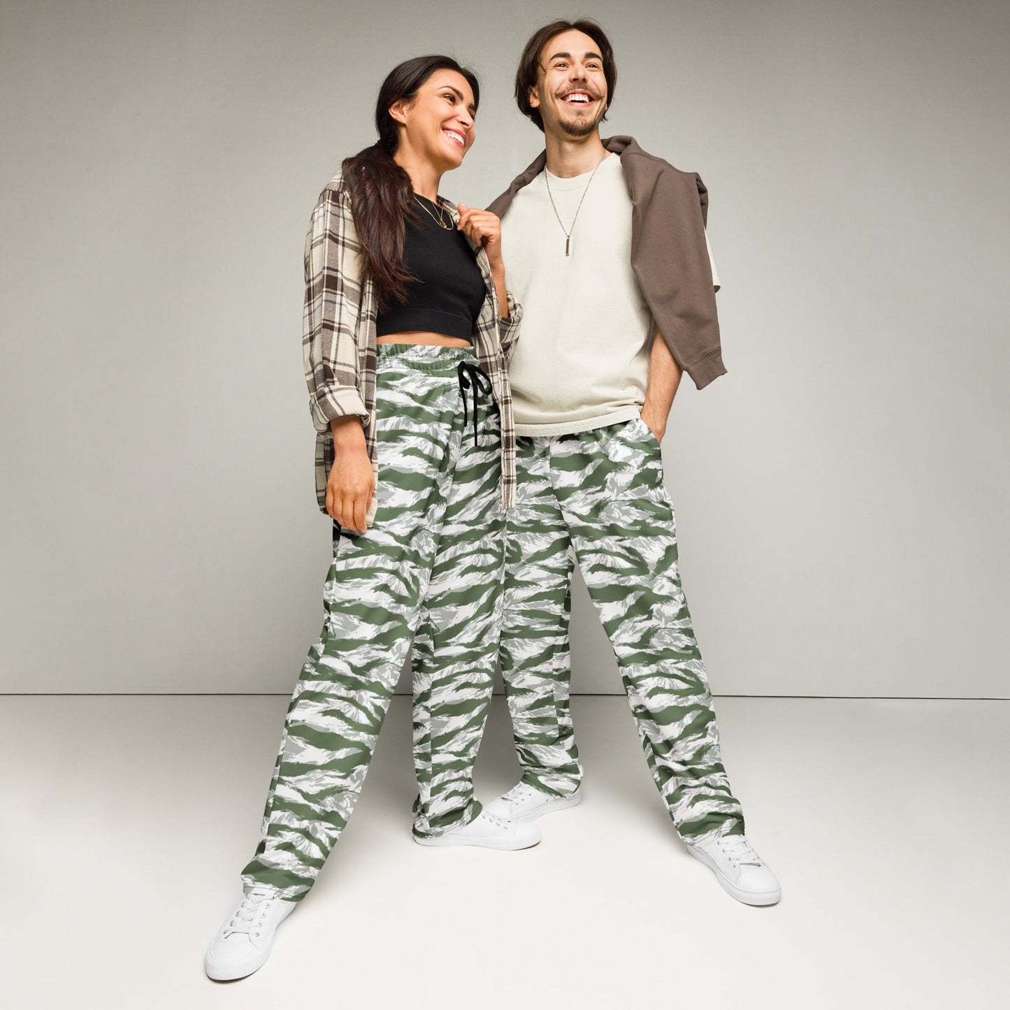 American Tiger Stripe Arctic Noorvik CAMO Unisex Wide-Leg Joggers - 2XS