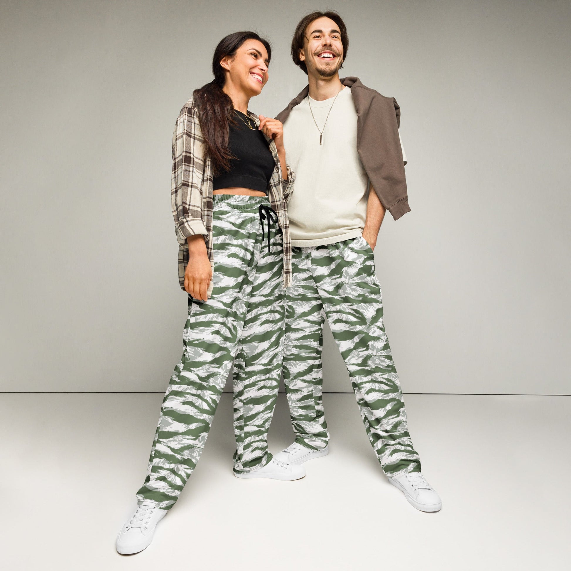 American Tiger Stripe Arctic Noorvik CAMO Unisex Wide-Leg Joggers - 2XS