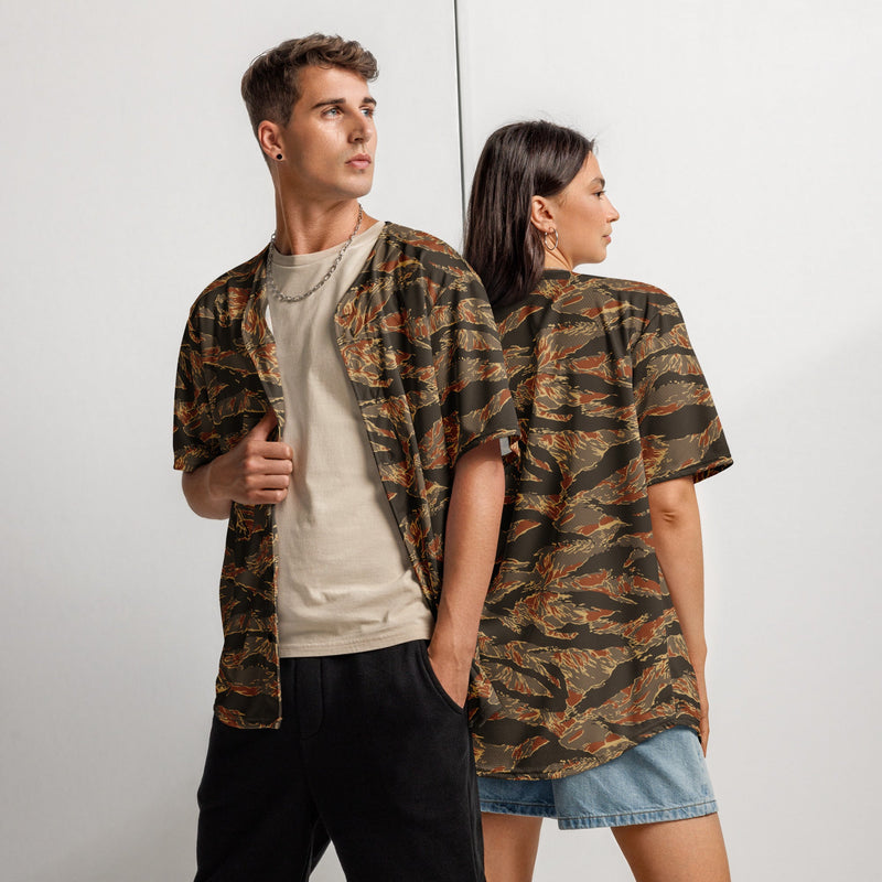 Tiger Stripe Emberwood CAMO Unisex Baseball Jersey - 2XS