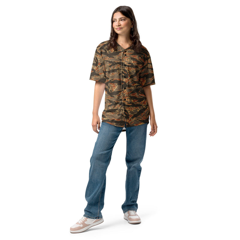 Tiger Stripe Emberwood CAMO Unisex Baseball Jersey