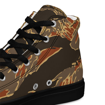 American Tiger Stripe Autumn CAMO Mens high top canvas shoes - High Top Canvas Shoes