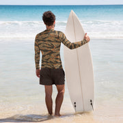 Tiger Stripe Emberwood CAMO Mens:ong-sleeve Rash Guard