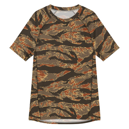 American Tiger Stripe Autumn CAMO Mens Short-Sleeve Rash Guard - 2XS - Short-sleeve Guards