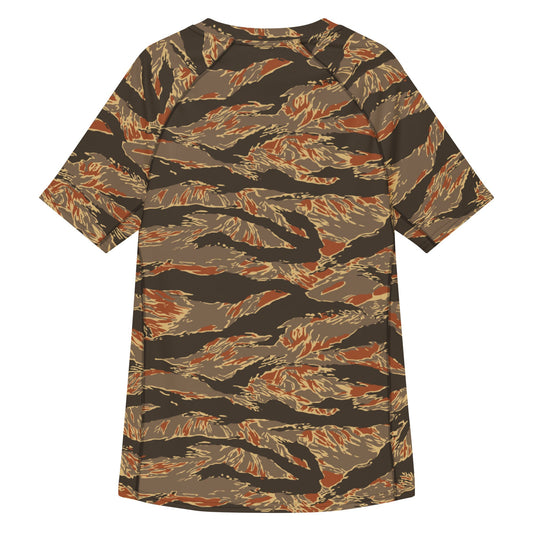 American Tiger Stripe Autumn CAMO Mens Short-Sleeve Rash Guard - Short-sleeve Guards