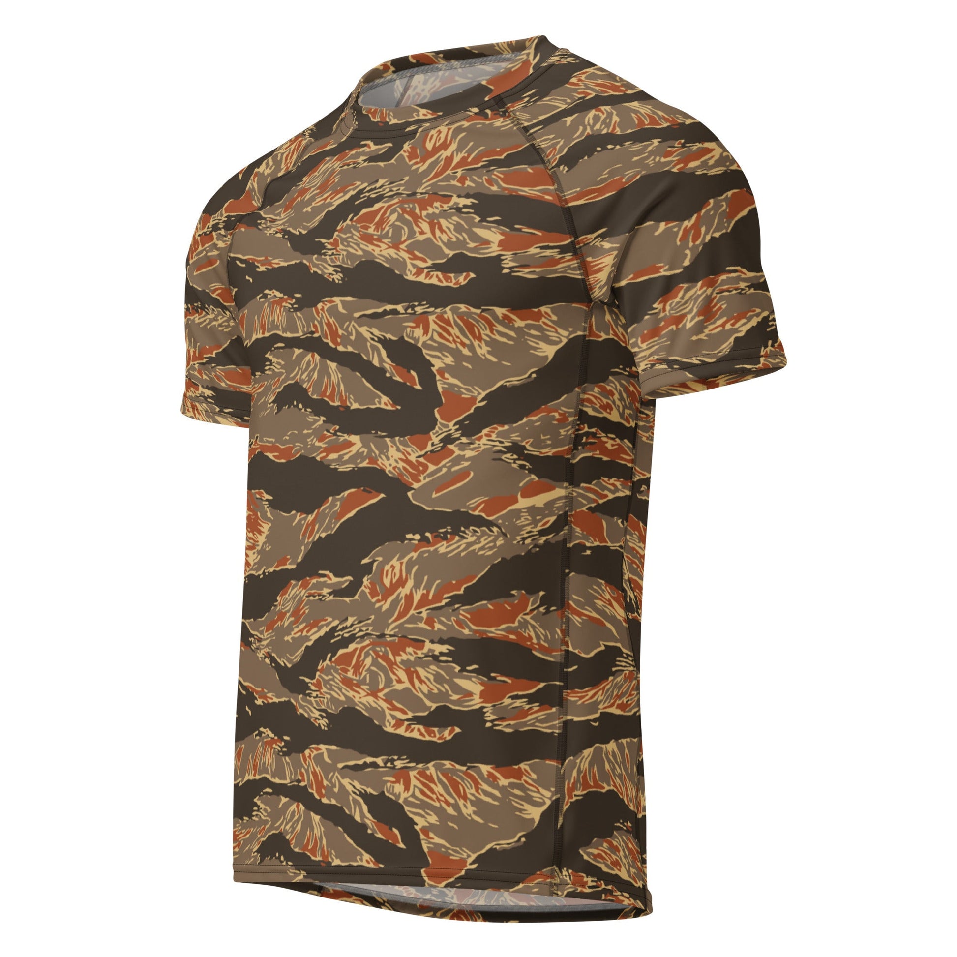 American Tiger Stripe Autumn CAMO Mens Short-Sleeve Rash Guard - Short-sleeve Guards