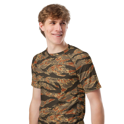 American Tiger Stripe Autumn CAMO Mens Short-Sleeve Rash Guard - Short-sleeve Guards