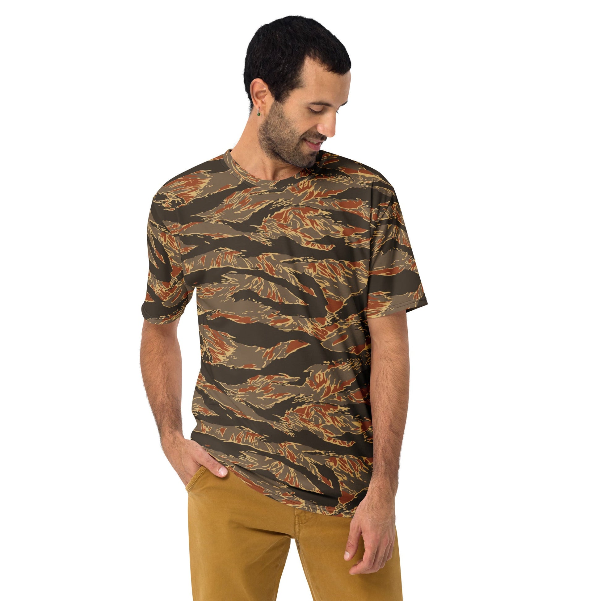 American Tiger Stripe Autumn CAMO Mens t-shirt - T-Shirts