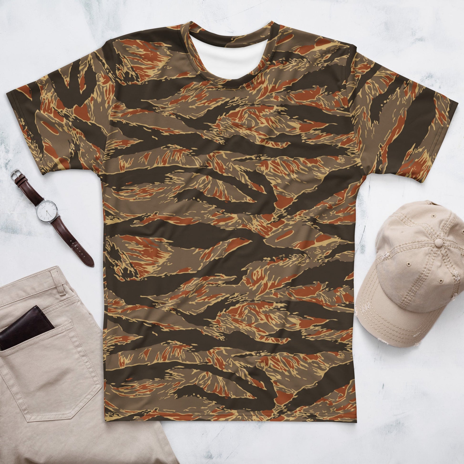 American Tiger Stripe Autumn CAMO Mens t-shirt - XS - T-Shirts