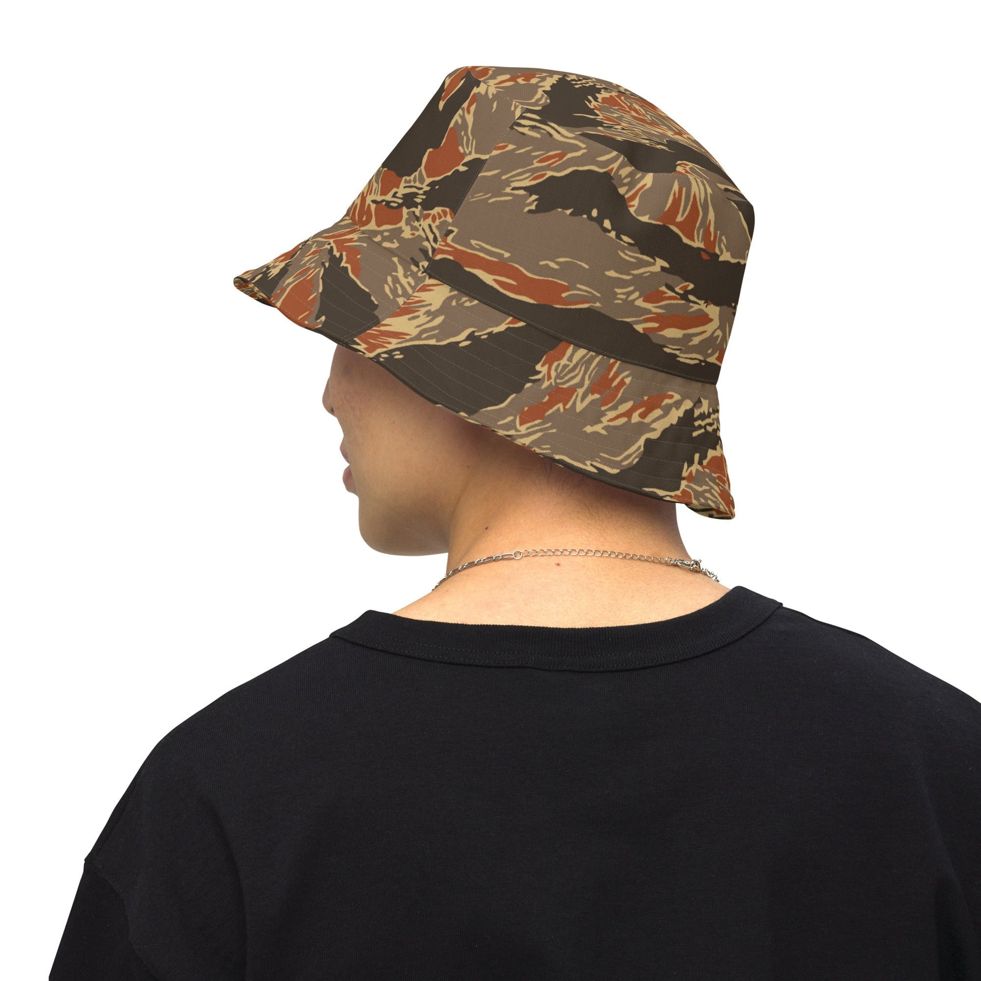American Tiger Stripe Autumn CAMO Reversible bucket hat - S/M - Bucket Hats