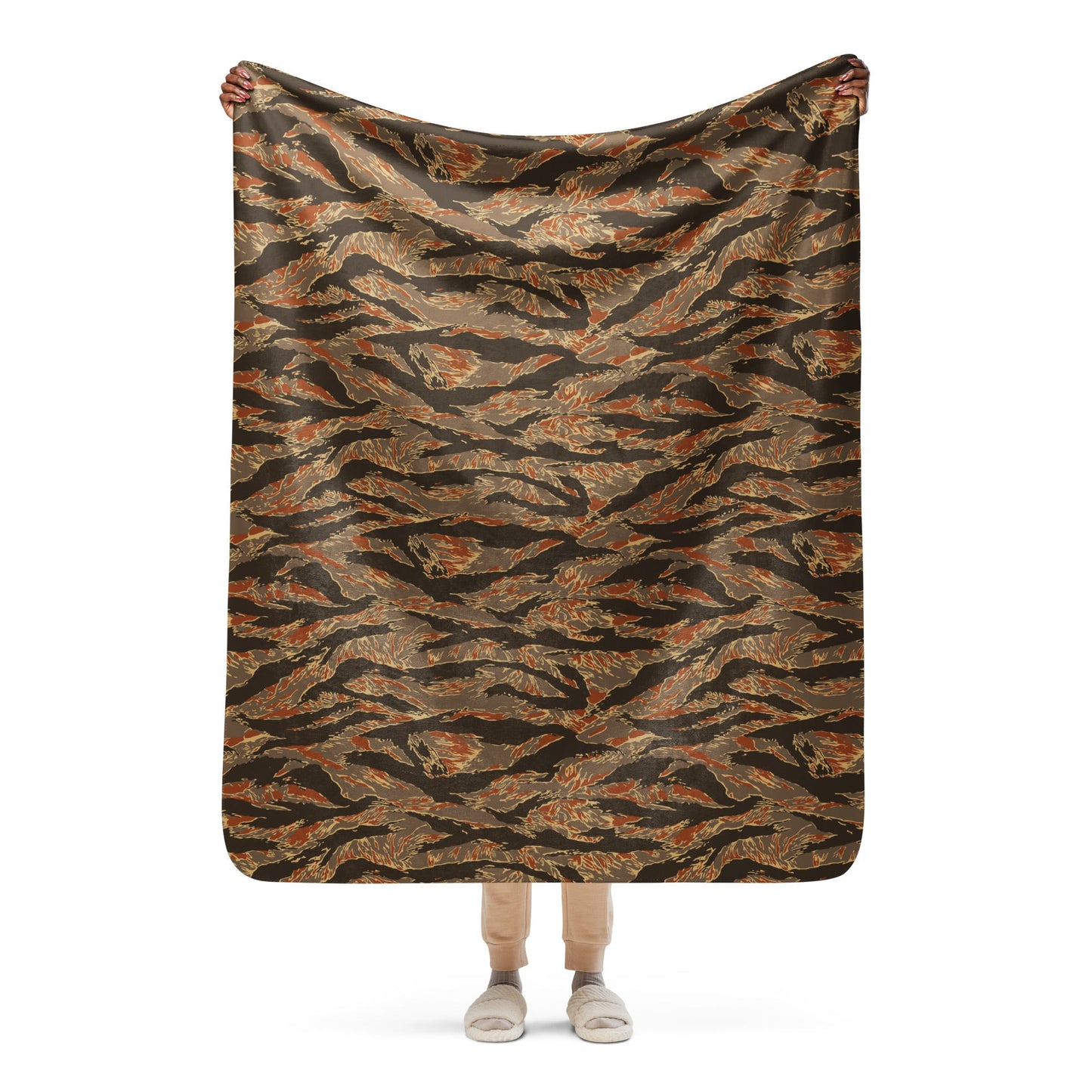 American Tiger Stripe Autumn CAMO Sherpa blanket - 50″×60″ - Blankets