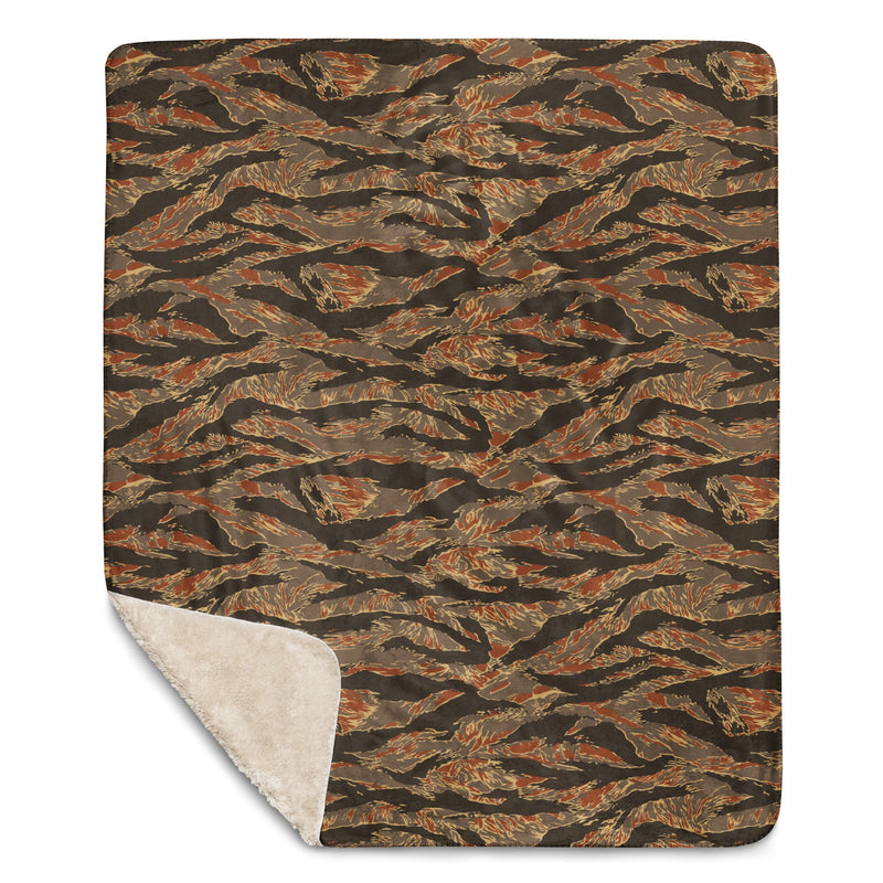 Tiger Stripe Emberwood CAMO Sherpa Blanket
