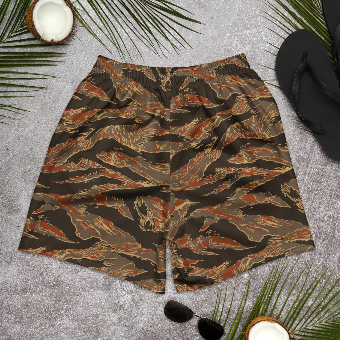 American Tiger Stripe Autumn CAMO Unisex Athletic Long Shorts