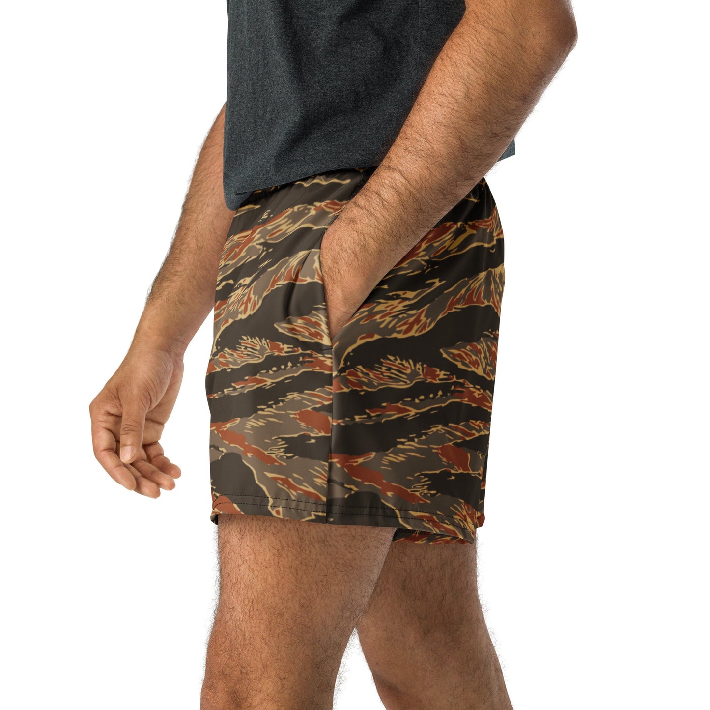 American Tiger Stripe Autumn CAMO Unisex Athletic Shorts - XS
