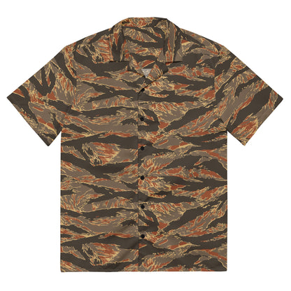 American Tiger Stripe Autumn CAMO Unisex button shirt - 2XS - Button Shirts