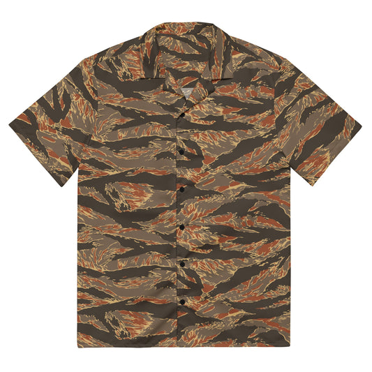 American Tiger Stripe Autumn CAMO Unisex button shirt - 2XS - Button Shirts