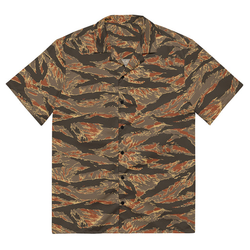 Tiger Stripe Emberwood CAMO Unisex Short-Sleeve Button Shirt - 2XS - Button-Up