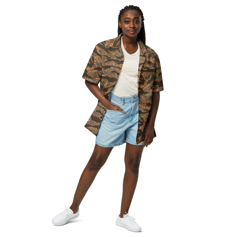 Tiger Stripe Emberwood CAMO Unisex Short-Sleeve Button Shirt