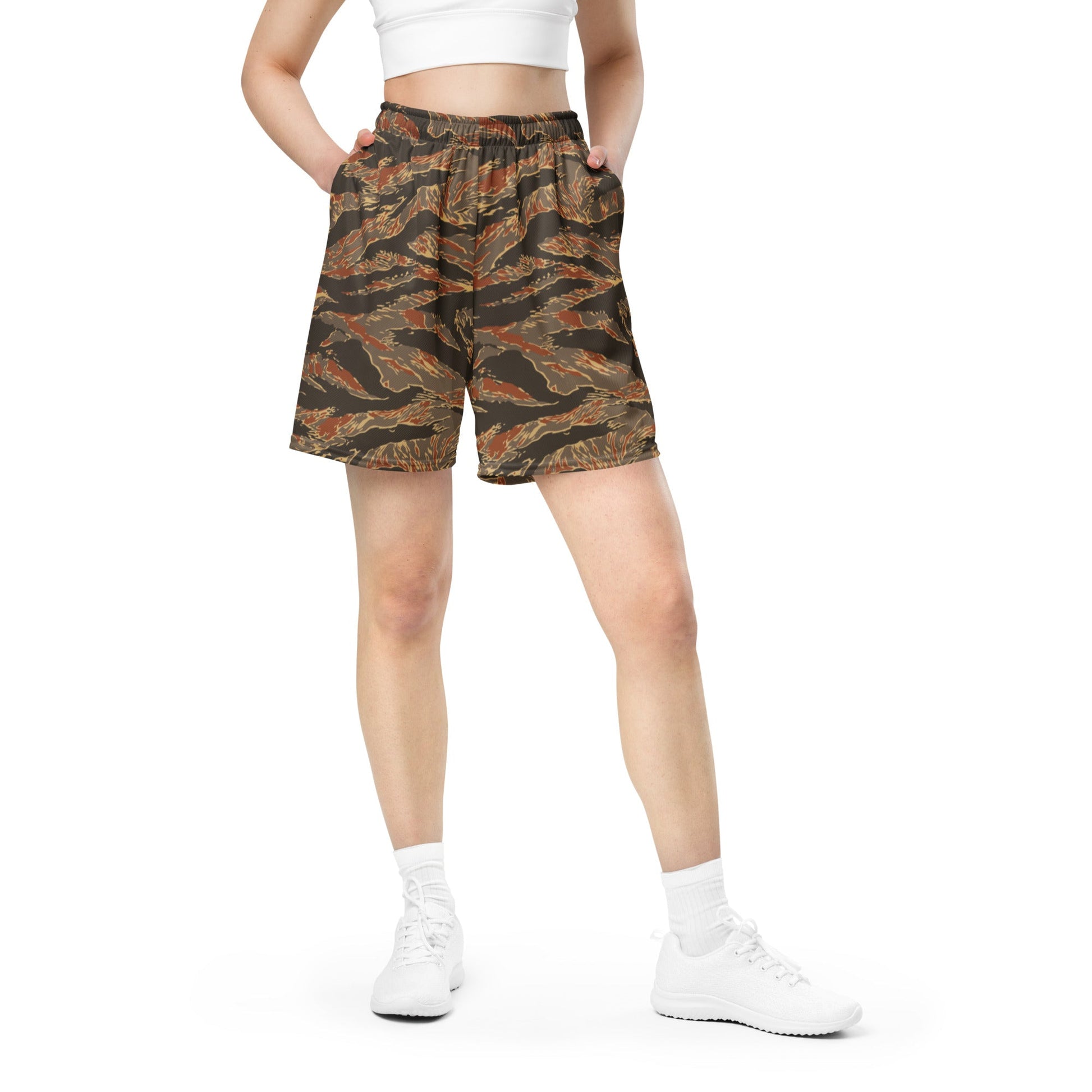 American Tiger Stripe Autumn CAMO Unisex mesh shorts - Mesh Shorts