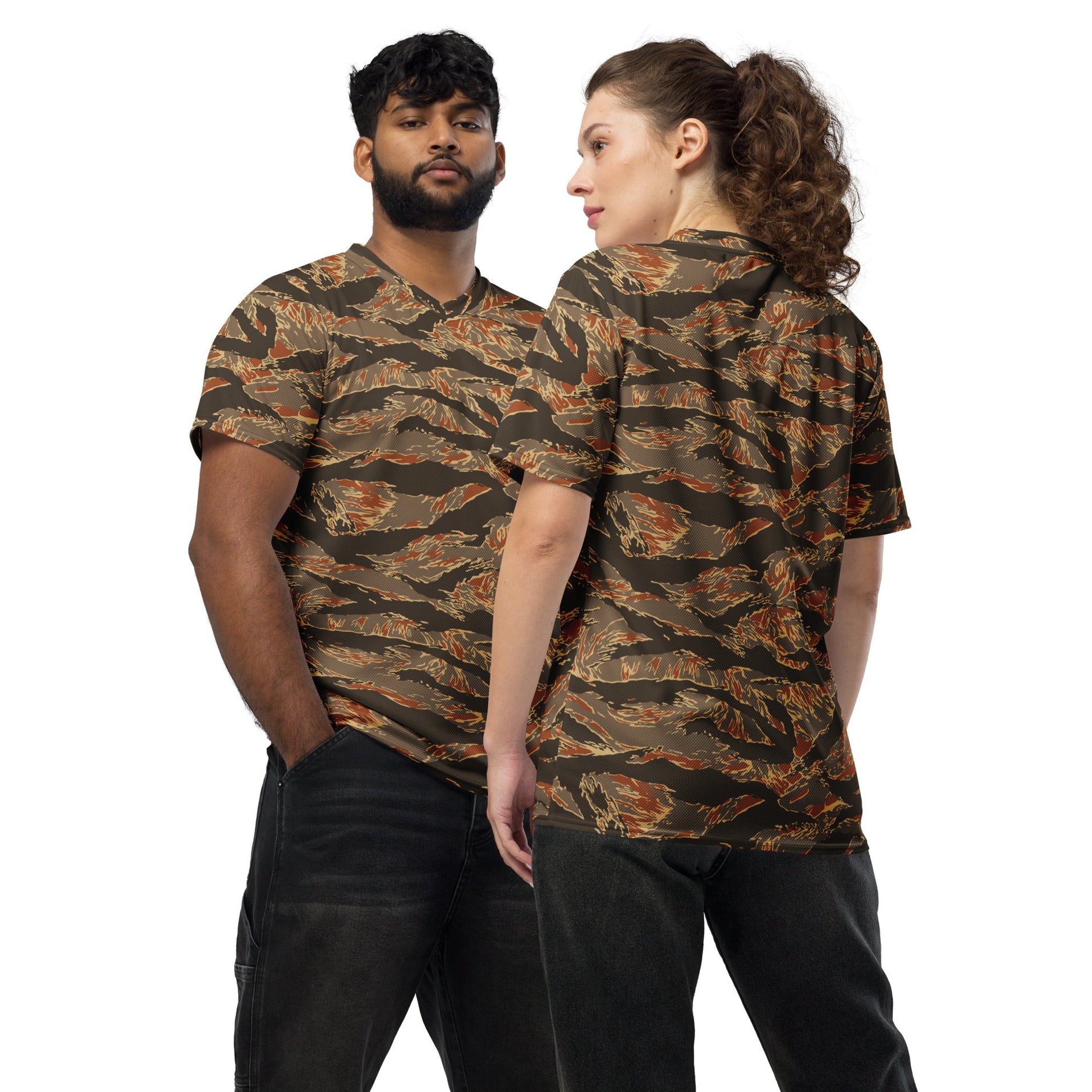 American Tiger Stripe Autumn CAMO unisex sports jersey - 2XS - Sports Jerseys