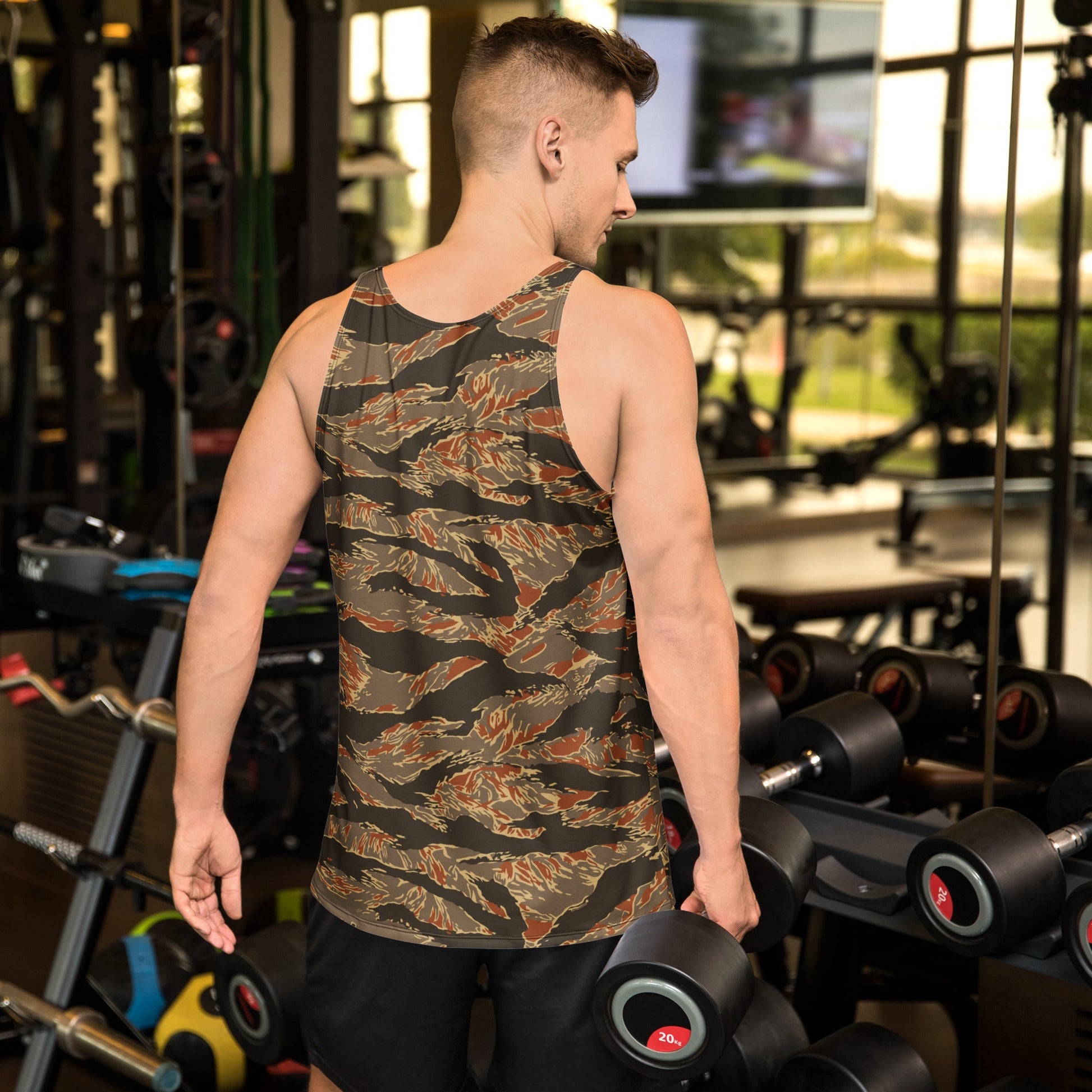 American Tiger Stripe Autumn CAMO Unisex Tank Top - Tops