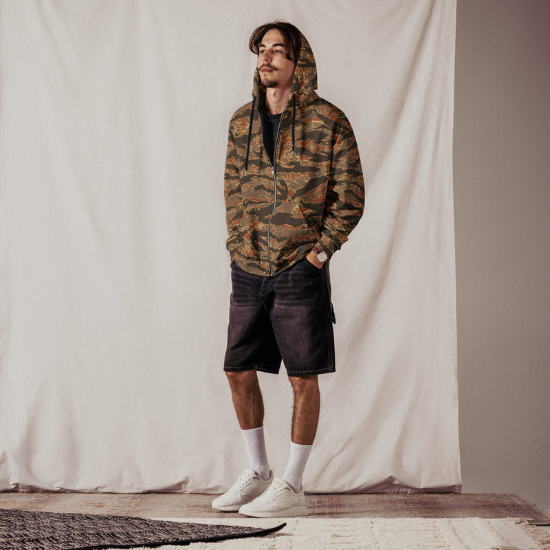 Tiger Stripe Emberwood CAMO Unisex Zip Hoodie