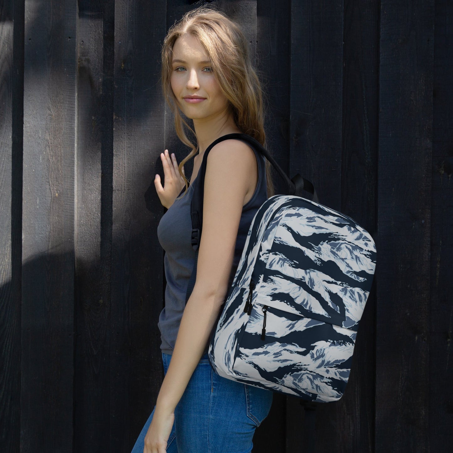 American Tiger Stripe Blue Frost CAMO Backpack - Backpacks