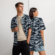 Tiger Stripe Blue Frost CAMO Unisex Baseball Jersey - 2XS