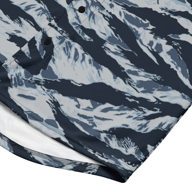 Tiger Stripe Blue Frost CAMO Unisex Baseball Jersey