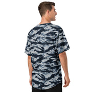 Tiger Stripe Blue Frost CAMO Unisex Baseball Jersey
